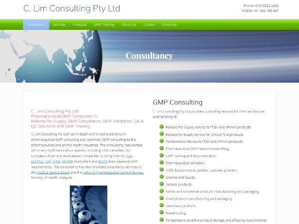 image of the front page of C. Lim Consulting