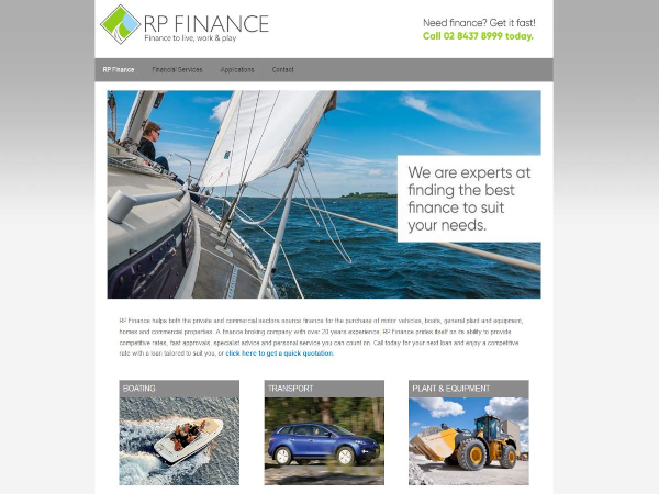 image of the front page of RP Finance